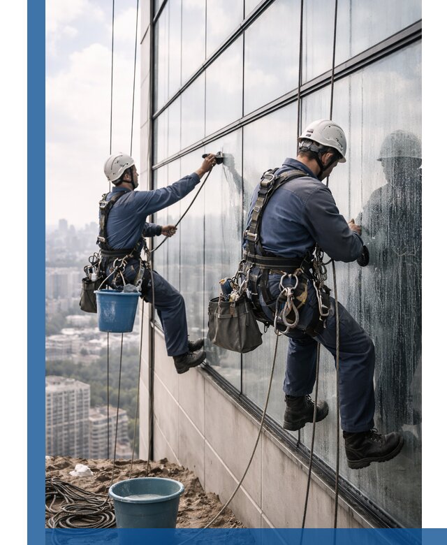 Профессиональная мойка фасадных окон альпинистами в Нижнеудинске