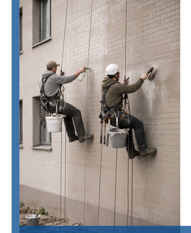 Удаление высолов с фасада зданий в Нижнеудинске без повреждений и следов