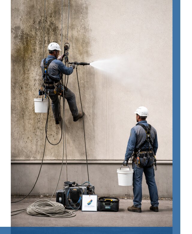 Очистка фасада от плесени в Нижнеудинске от 305 р. | ВЫСОТНИК-Нжк