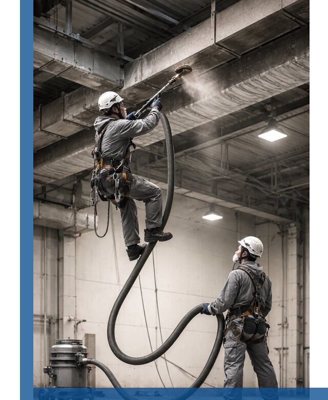 Обеспыливание потолочных конструкций в Нижнеудинске промышленным альпинизмом