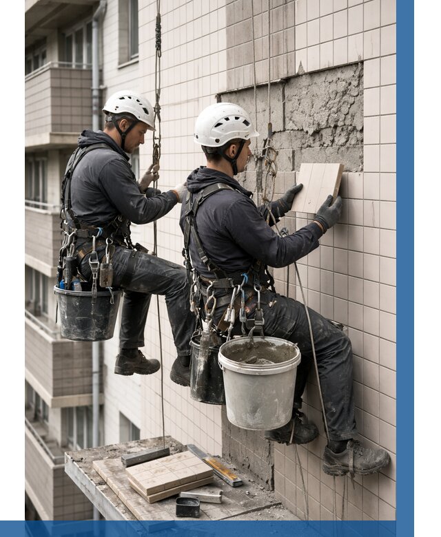 Ремонт облицовки фасада плиткой в Нижнеудинске от 1831 р. | ВЫСОТНИК-Нжк