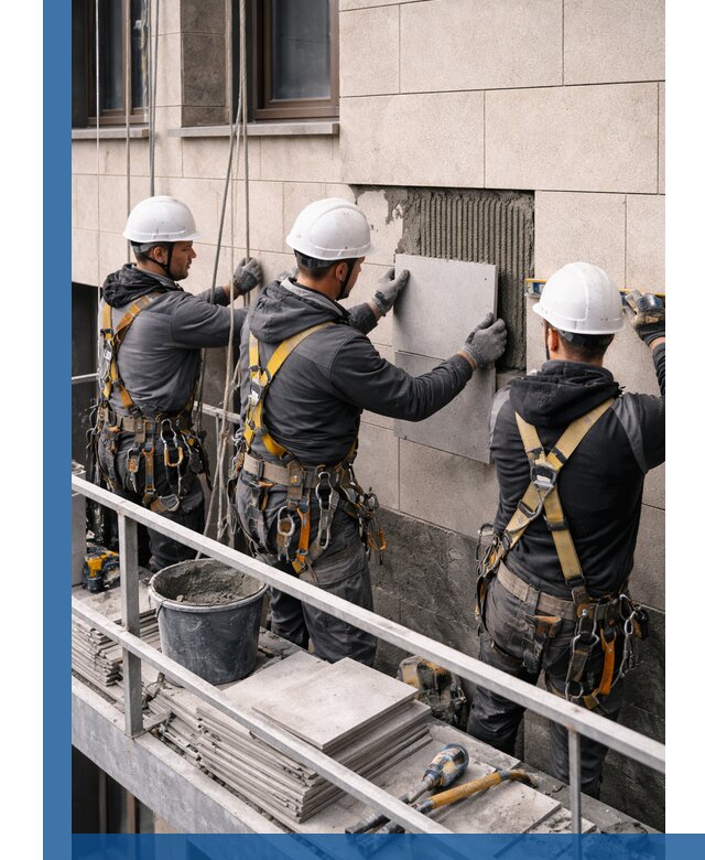 Ремонт облицовки фасада плиткой в Нижнеудинске с гарантией