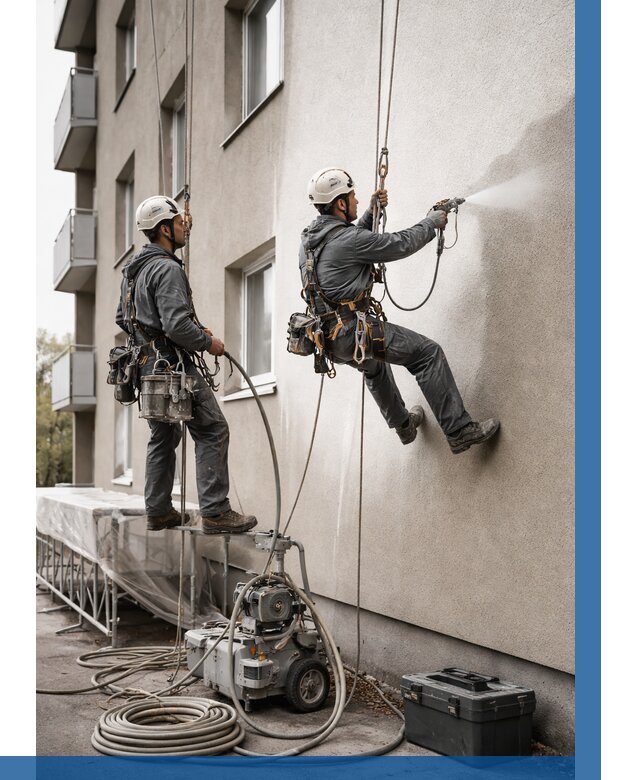 Безвоздушная покраска фасада в Нижнеудинске от 224 р/м² | ВЫСОТНИК-Нжк