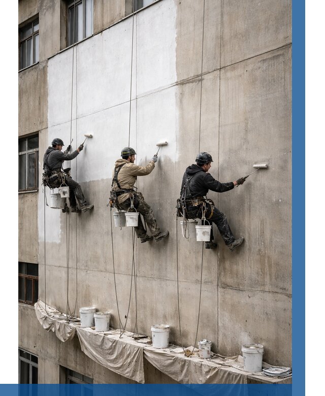 Покраска бетонного фасада в Нижнеудинске от 356 р за м2 | ВЫСОТНИК-Нжк