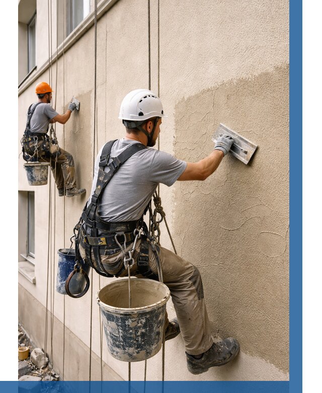 Декоративная штукатурка фасада в Нижнеудинске от 1221 р. | ВЫСОТНИК-Нжк