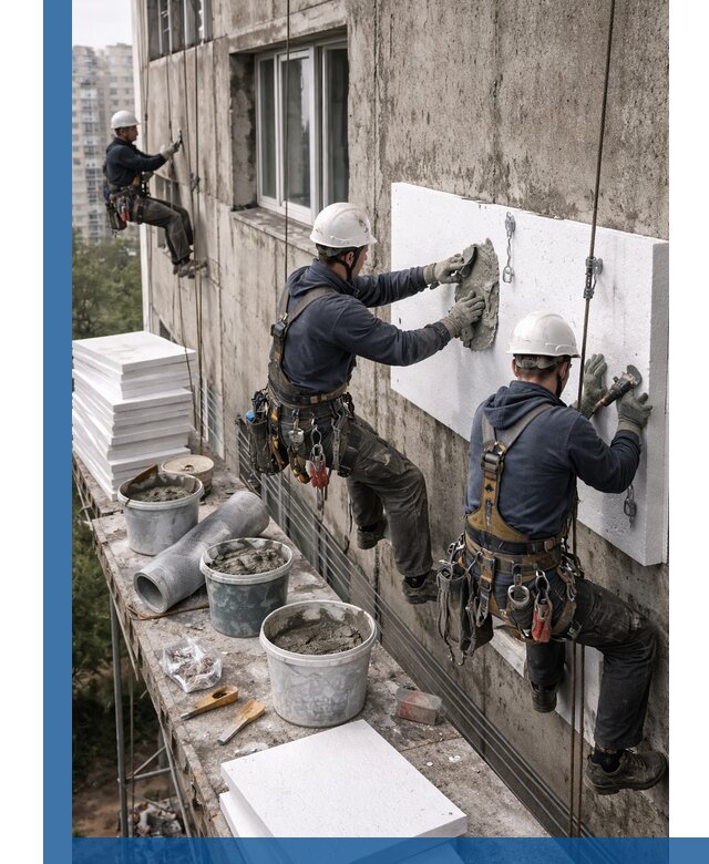 Утепление фасада пенополистиролом в Нижнеудинске под ключ