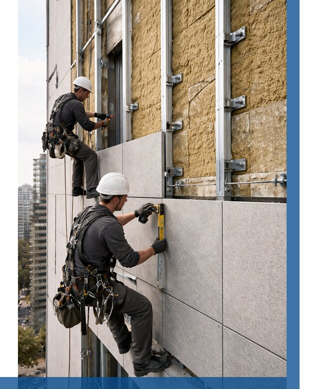 Монтаж вентилируемого фасада в Нижнеудинске от 3560 р. | ВЫСОТНИК-Нжк