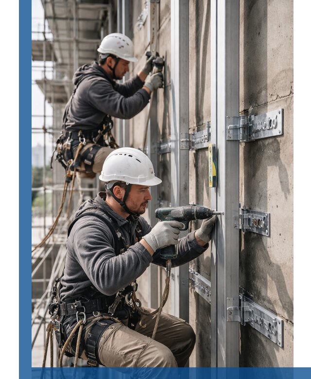 Монтаж и крепление подсистемы вентфасада в Нижнеудинске