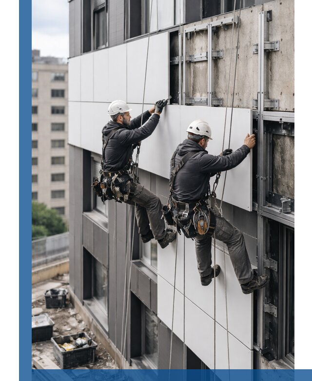 Монтаж композитных панелей фасада в Нижнеудинске под ключ