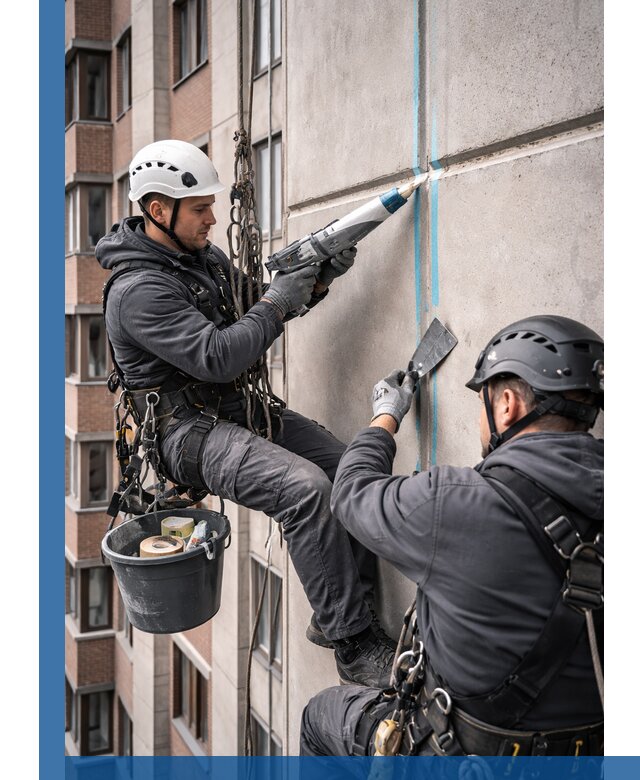 Вторичная герметизация швов фасада и кровли в Нижнеудинске
