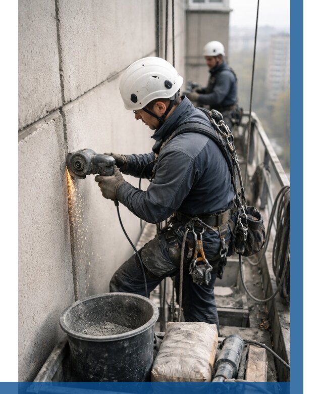 Штробление межпанельных швов в Нижнеудинске от 1221 р. | ВЫСОТНИК-Нжк