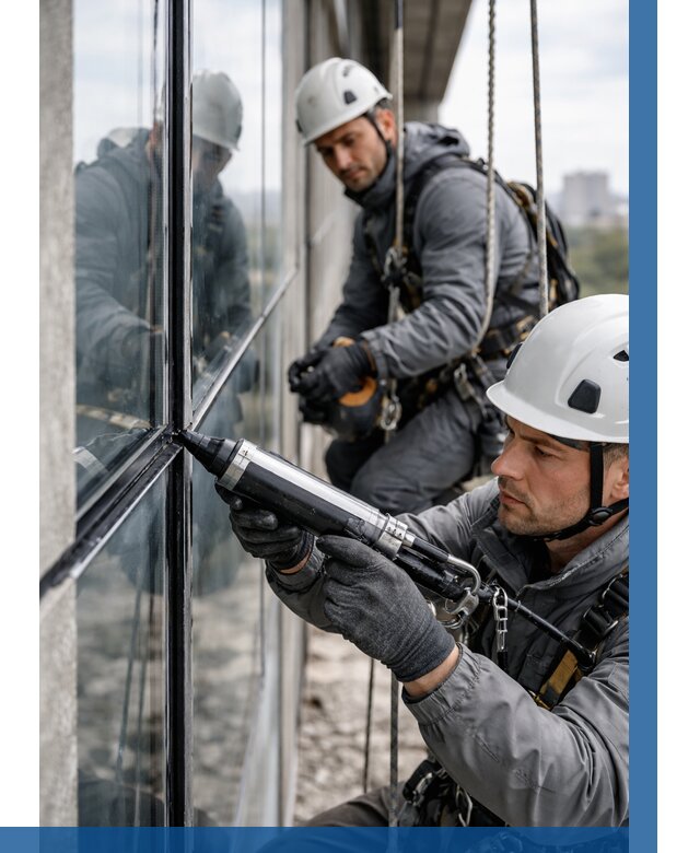 Герметизация витражных швов в Нижнеудинске от 661 р. | ВЫСОТНИК-Нжк