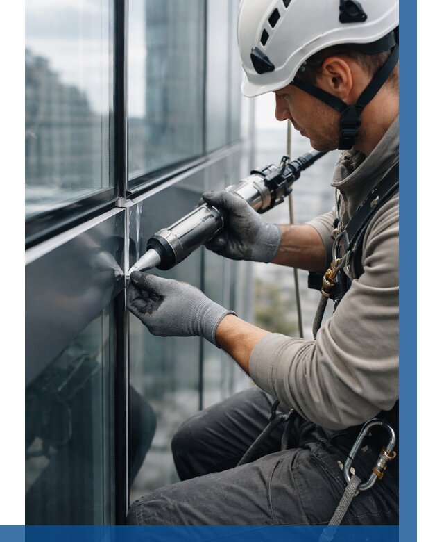 Герметизация стыков витража в Нижнеудинске от 1221 р. | ВЫСОТНИК-Нжк