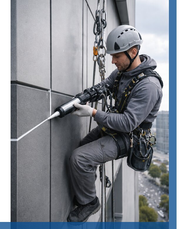 Герметизация стыков фасадных панелей в Нижнеудинске от 6611 р.| ВЫСОТНИК-Нжк