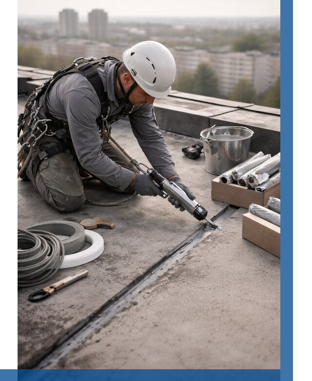 Герметизация швов кровли в Нижнеудинске от 458 р./м2 | ВЫСОТНИК-Нжк