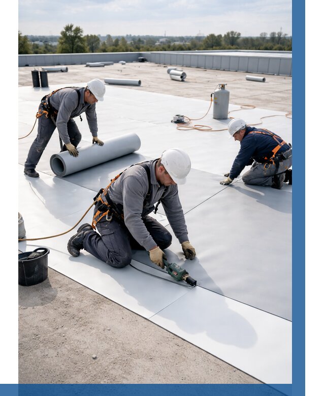 Монтаж мембранной кровли под ключ в Нижнеудинске от 1221 р. | ВЫСОТНИК-Нжк