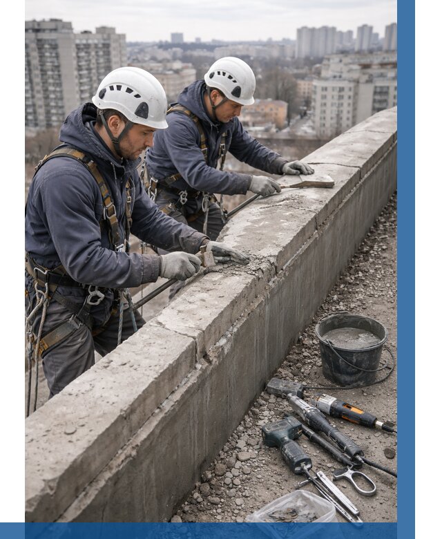 Ремонт парапета на кровле в Нижнеудинске от 1526 р. | ВЫСОТНИК-Нжк