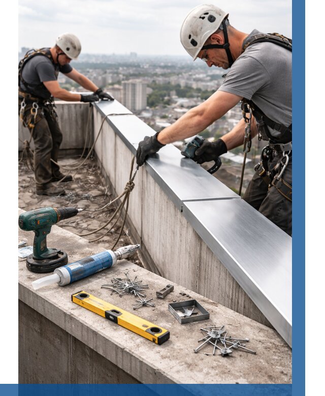 Монтаж парапетных крышек в Нижнеудинске от 814 р. | ВЫСОТНИК-Нжк