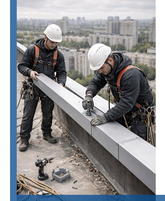 Монтаж парапетных крышек и ограждений кровли в Нижнеудинске