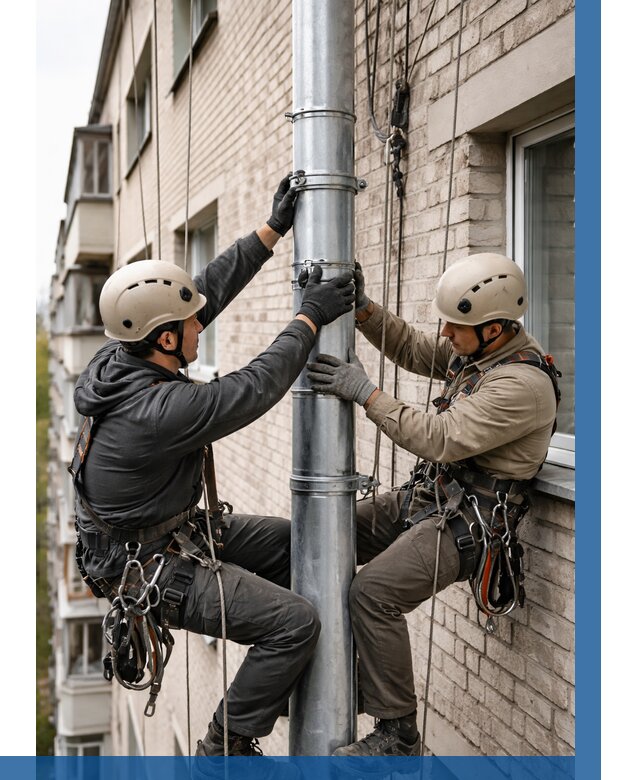 Замена водосточных труб в Нижнеудинске от 6611 р. | ВЫСОТНИК-Нжк