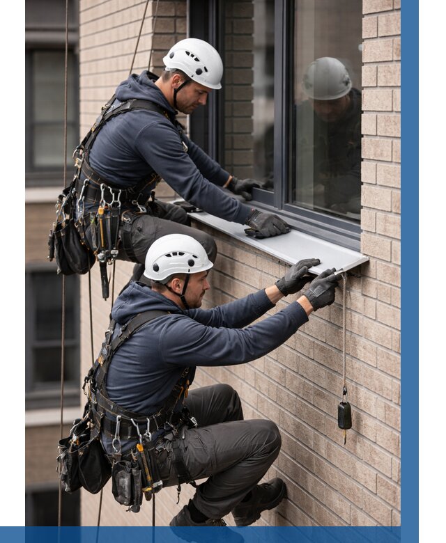 Монтаж оконных отливов под ключ в Нижнеудинске от 3560 р. | ВЫСОТНИК-Нжк