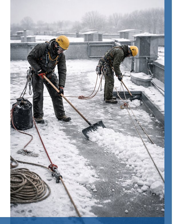 Очистка крыши от снега в Нижнеудинске от 7628 р. | ВЫСОТНИК-Нжк