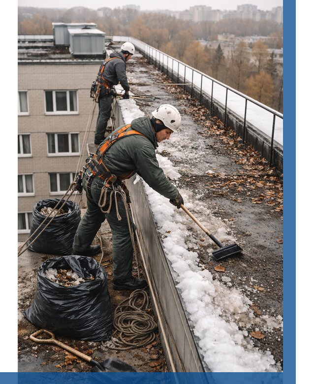 Очистка кровли по периметру в Нижнеудинске от 559 р. | ВЫСОТНИК-Нжк