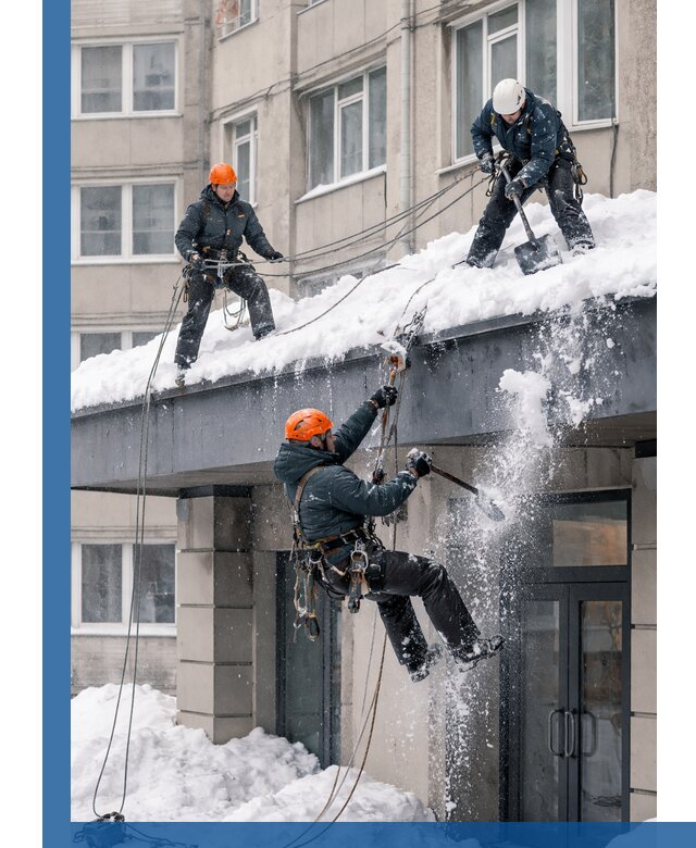 Безопасная очистка навесов от снега в Нижнеудинске круглогодично