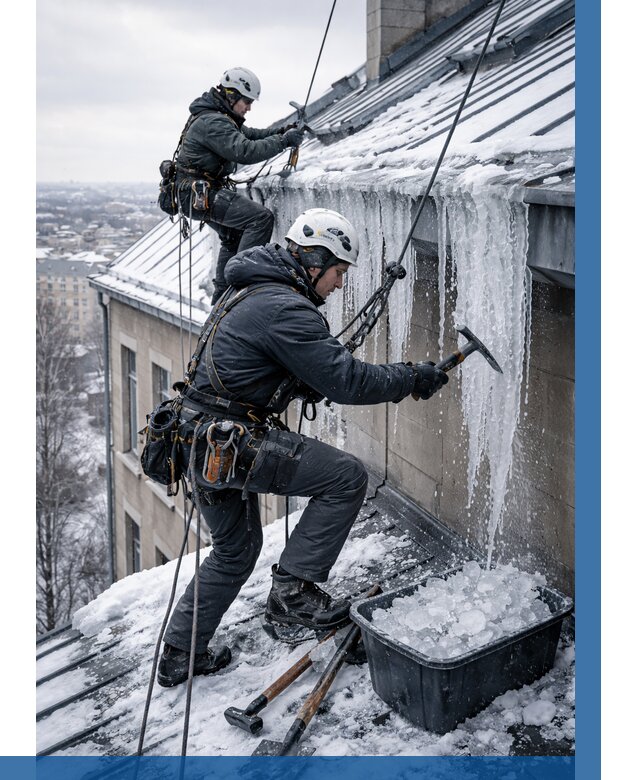 Удаление наледи с кровли в Нижнеудинске от 5594 р. | ВЫСОТНИК-Нжк