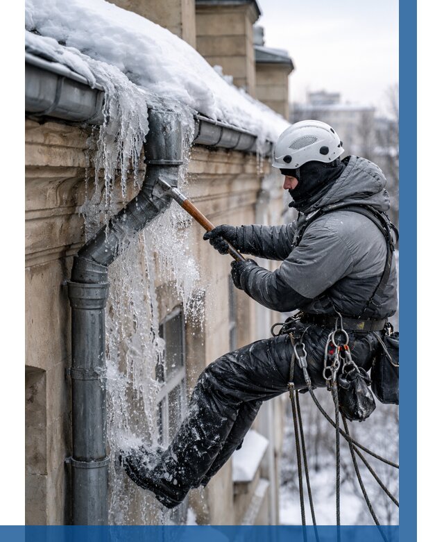 Очистка водостоков от льда в Нижнеудинске от 3560 р. | ВЫСОТНИК-Нжк