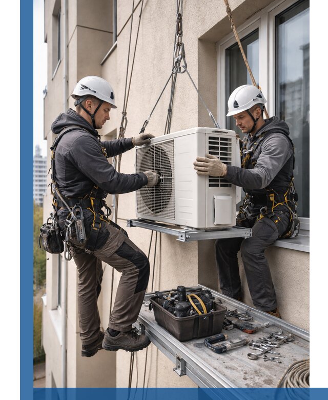 Перенос внешнего блока кондиционера в Нижнеудинске с монтажом и крепежом