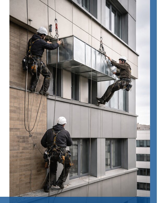 Монтаж воздуховодов на фасаде в Нижнеудинске от 1526 р. | ВЫСОТНИК-Нжк