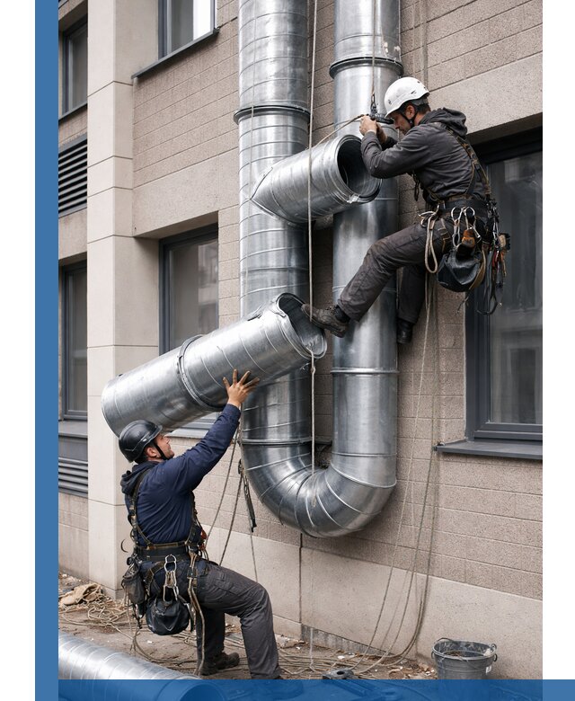 Монтаж фасадных воздуховодов в Нижнеудинске с герметизацией и крепежом
