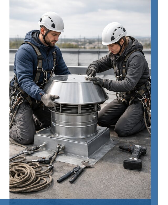 Установка дефлекторов на кровле в Нижнеудинске от 4577 р. | ВЫСОТНИК-Нжк