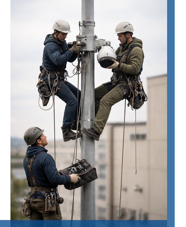 Установка видеокамер на мачте в Нижнеудинске от 8645 р. | ВЫСОТНИК-Нжк