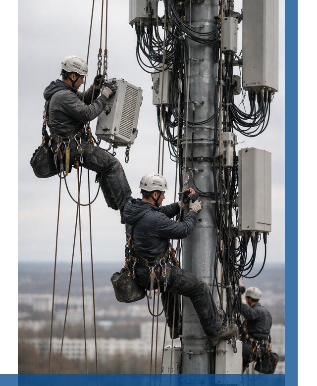 Монтаж оборудования связи на мачте в Нижнеудинске от 7628 р. | ВЫСОТНИК-Нжк