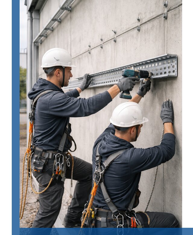 Монтаж кабельных лотков на фасаде зданий в Нижнеудинске с гарантией