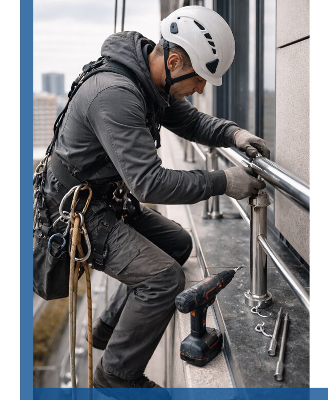 Монтаж ограждений на высоте в Нижнеудинске для зданий и конструкций