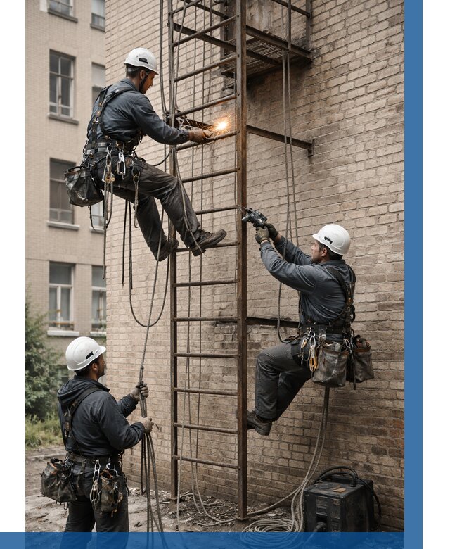 Ремонт пожарной лестницы в Нижнеудинске от 7628 р. | ВЫСОТНИК-Нжк