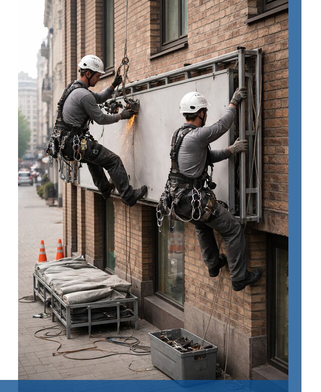 Демонтаж рекламной вывески в Нижнеудинске от 6611 р. | ВЫСОТНИК-Нжк