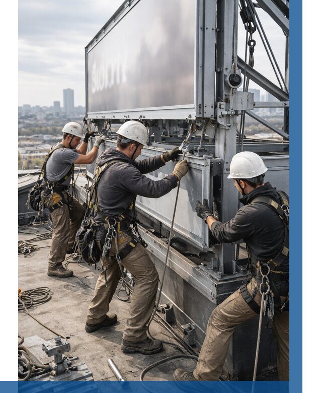 Монтаж крышной рекламной конструкции в Нижнеудинске от 61026 р.|ВЫСОТНИК-Нжк