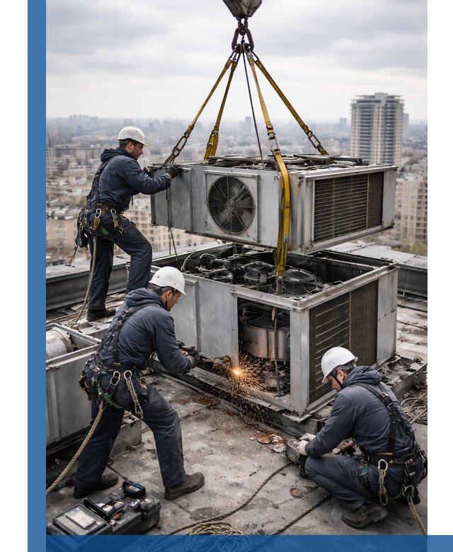 Демонтаж крышной установки в Нижнеудинске любой сложности