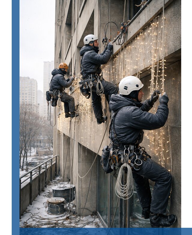 Монтаж новогодней иллюминации и украшение фасадов в Нижнеудинске