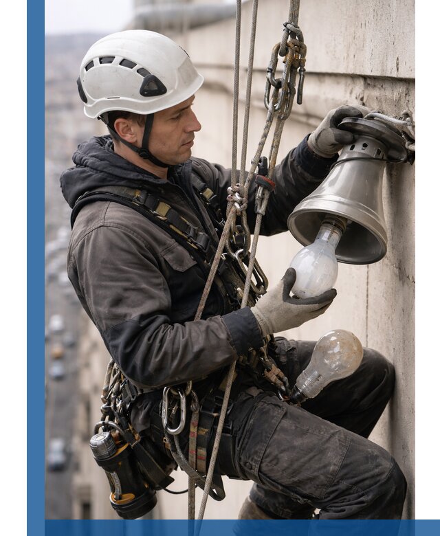 Замена ламп на высоте в Нижнеудинске профессионально и быстро