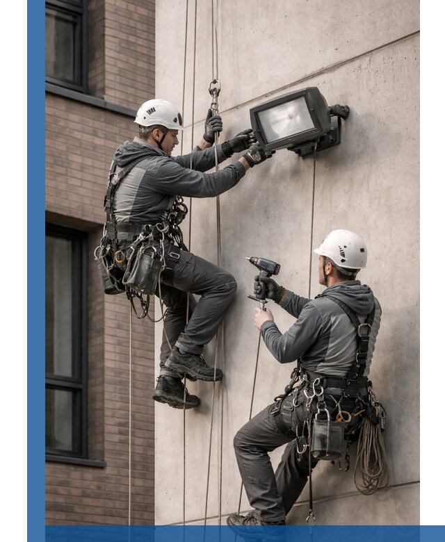 Профессиональный монтаж фасадных прожекторов в Нижнеудинске под ключ