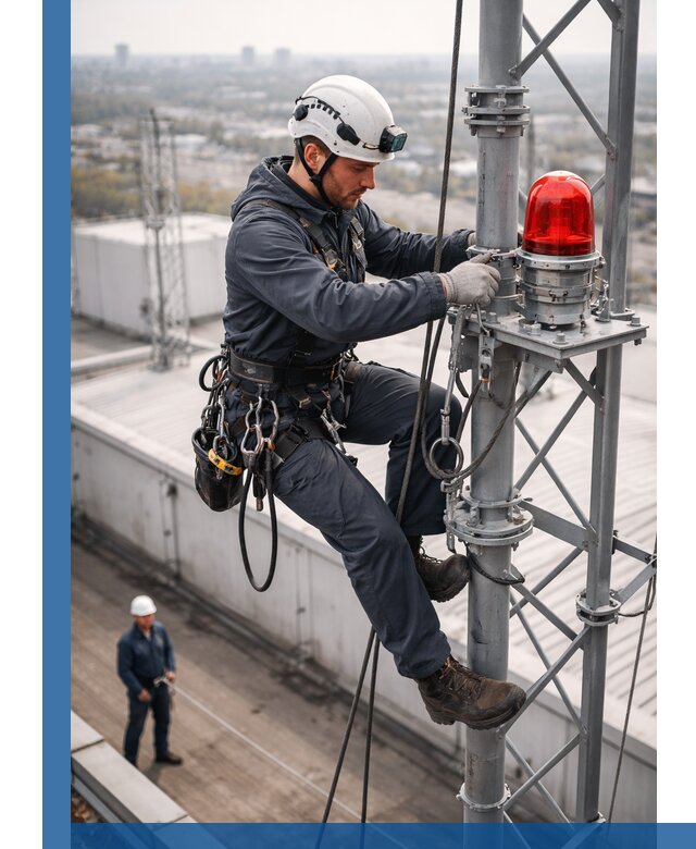 Монтаж заградительных огней и обслуживание объектов в Нижнеудинске