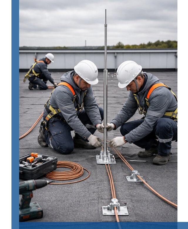 Монтаж молниезащиты на кровле в Нижнеудинске под ключ с гарантией