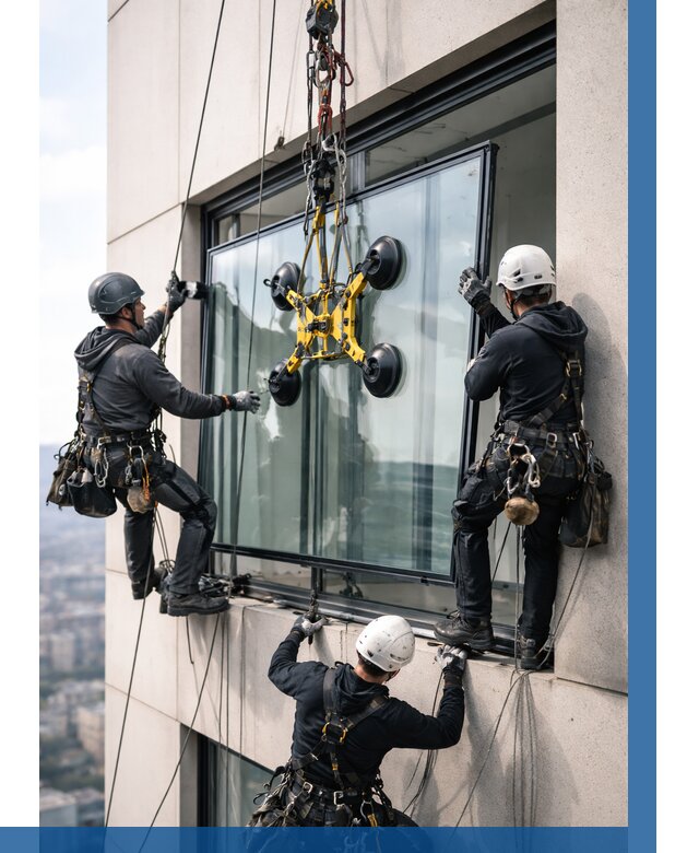 Монтаж стеклопакетов на высоте в Нижнеудинске от 3255 р. | ВЫСОТНИК-Нжк