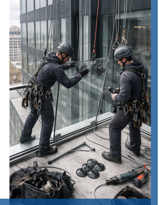 Монтаж стеклянных ограждений в Нижнеудинске от 2543 р. | ВЫСОТНИК-Нжк