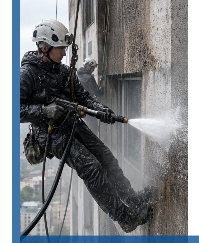 Гидроструйная очистка фасадов и конструкций в Нижнеудинске